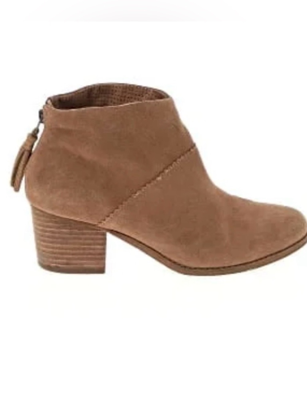 Toms Taupe Suede Ankle Booties